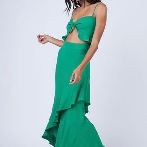 Green Wrap Maxi Dress